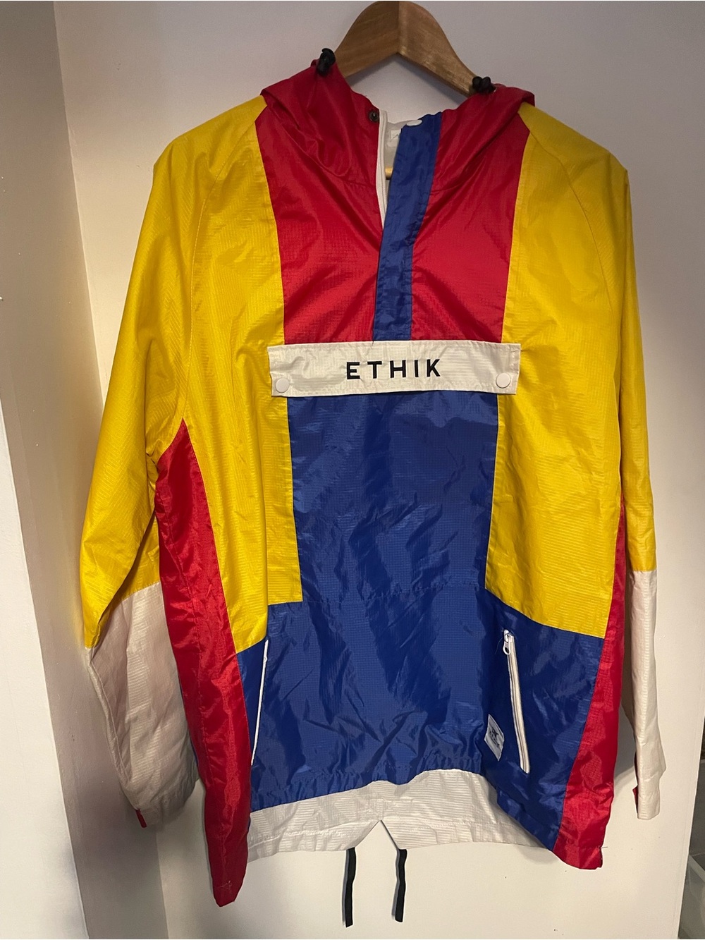 Ethik Tri-Panel Colorblock Anorak Jacket - Yellow, Red, Blue
